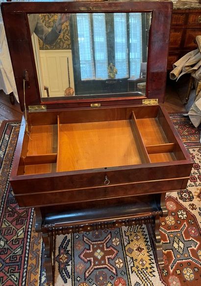 Two working tables opening to a drawer and...