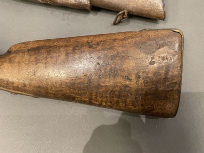 Percussion rifle and snap hook, one with...