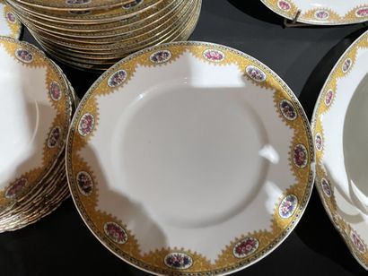 Limoges porcelain dinner service decorated...