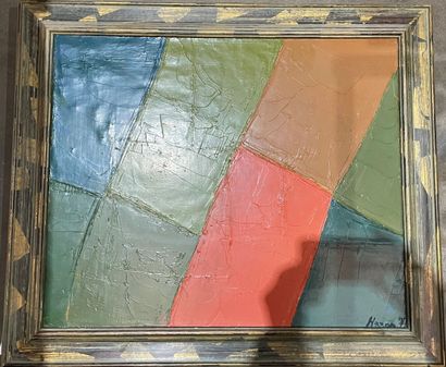 Modern school
Abstract composition 
Oil on...