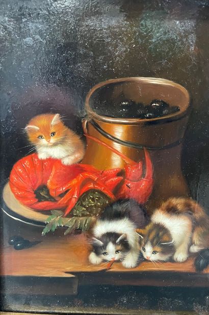 Small batch of framed pieces :
-Pussy and...