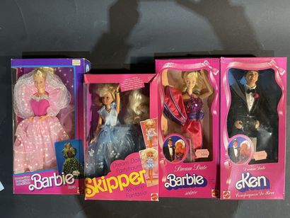 Set of four Mattel Barbie dolls from the...