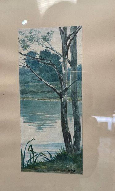 Lot of framed pieces :
-G. DOËNS
Landscape...