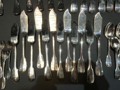 Part of a silver-plated menagere model uniplat,...