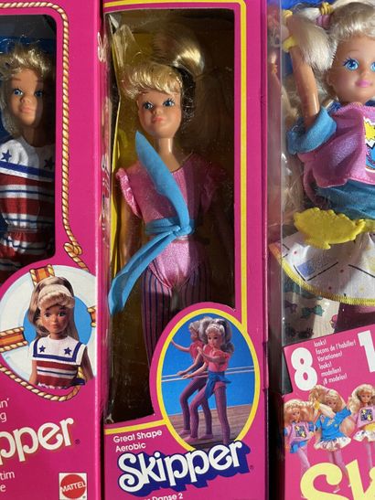 Set of six Mattel Barbie dolls: five Skipper...