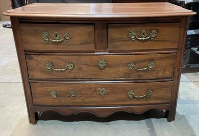 Walnut chest of drawers opening to four drawers...