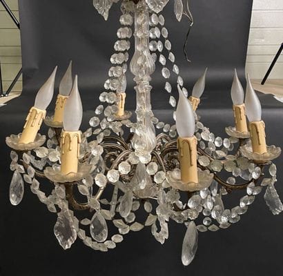 Gilt bronze chandelier with eight lights...