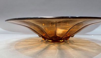 Lot of cut crystal glasses, carafes, yellow...