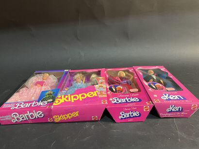 Set of four Mattel Barbie dolls from the...