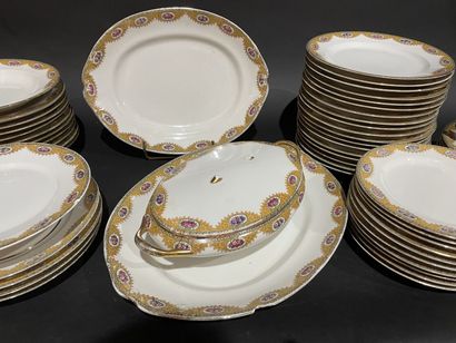 Limoges porcelain dinner service decorated...