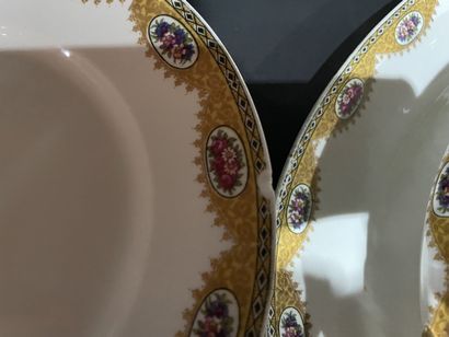 Limoges porcelain dinner service decorated...