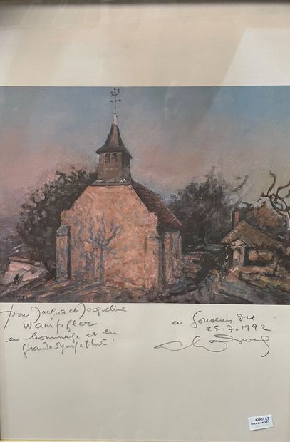 Two framed pieces :
-Poster signed and dedicated...