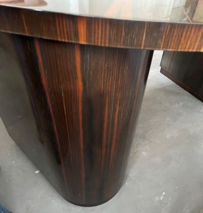 Lot of furniture including a half-moon desk,...
