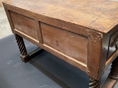 Low sideboard in walnut with two drawers,...