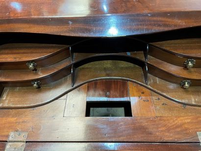 Mahogany scriban chest of drawers, opening...