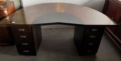 Lot of furniture including a half-moon desk,...