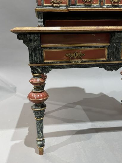 Wooden cabinet painted in imitation of cherry...