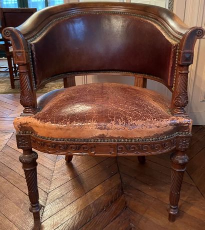 Office armchair with wrap-around back in...