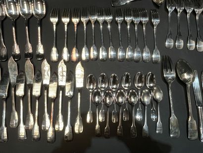 Part of a silver-plated menagere model uniplat,...