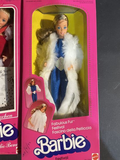 Set of five Mattel Barbie dolls including...
