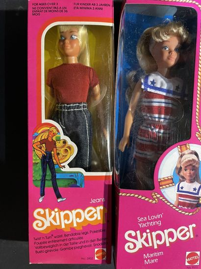 Set of six Mattel Barbie dolls: five Skipper...