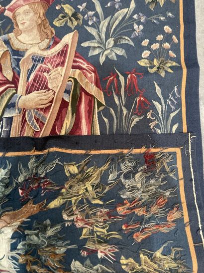Tapestry in the taste of Aubusson
Harp player
monogram...