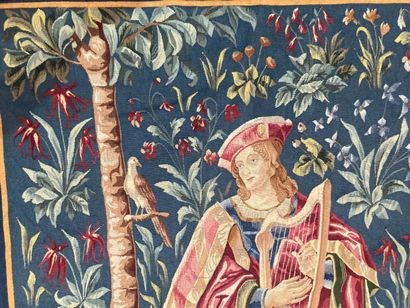 Tapestry in the taste of Aubusson
Harp player
monogram...