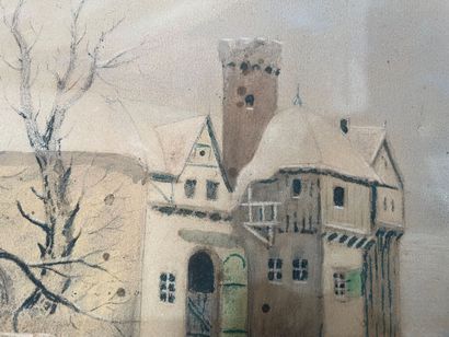 Lot of framed pieces :
-G. DOËNS
Landscape...