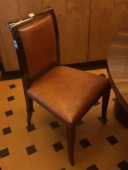 Lot of furniture including a half-moon desk,...