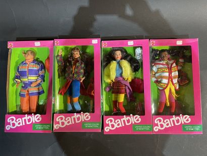Four Mattel Barbie dolls from the United...