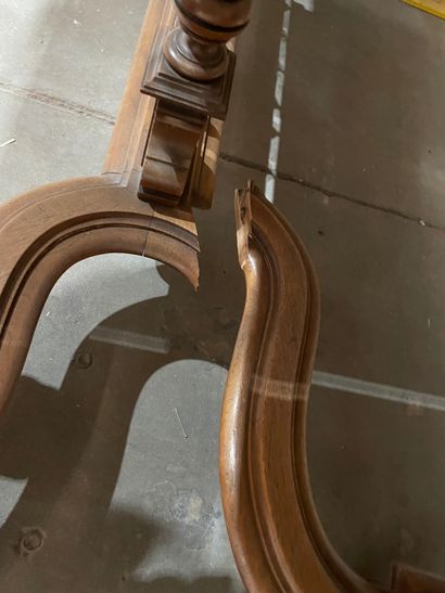 Wooden desk-table, two drawers in the belt,...