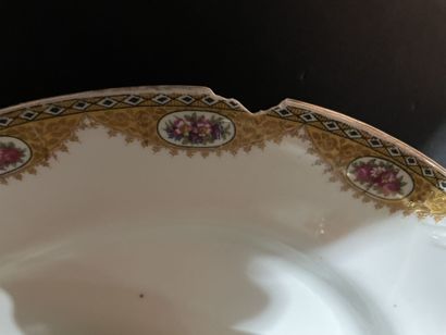 Limoges porcelain dinner service decorated...