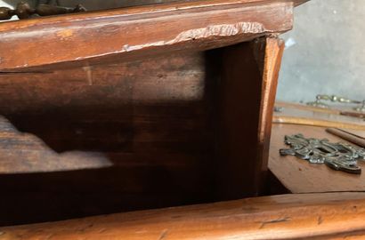 Walnut chest of drawers with curved front...