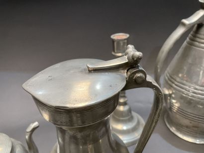 Important lot of pewter : dishes, bowls,...