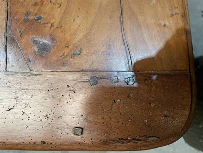 Walnut chest of drawers with curved front...
