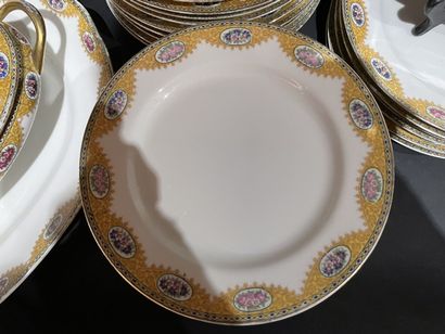Limoges porcelain dinner service decorated...
