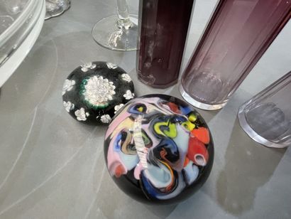 Lot of glassware: copes, vases, flaco,s,...