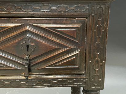 Low sideboard in walnut with two drawers,...