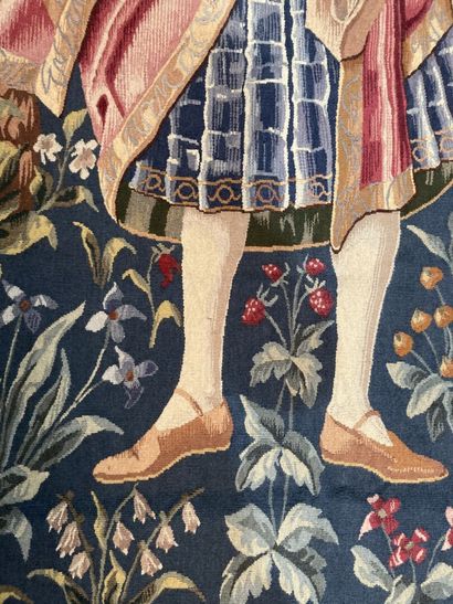 Tapestry in the taste of Aubusson
Harp player
monogram...