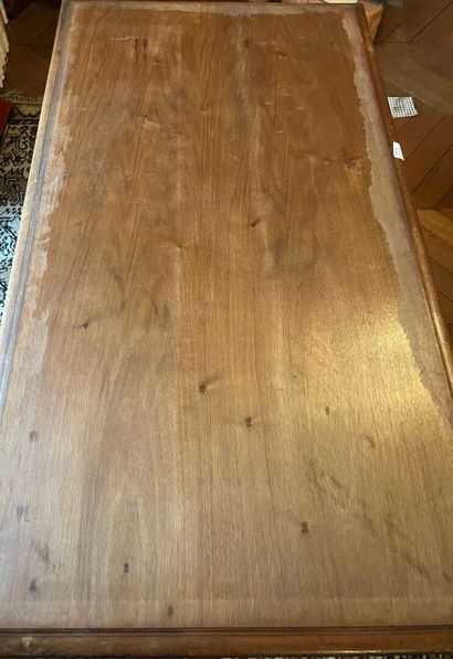 Wooden desk-table, two drawers in the belt,...