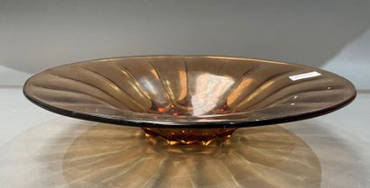 Lot of cut crystal glasses, carafes, yellow...