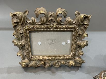 Lot of trinkets: three gilt bronze lamp bases,...