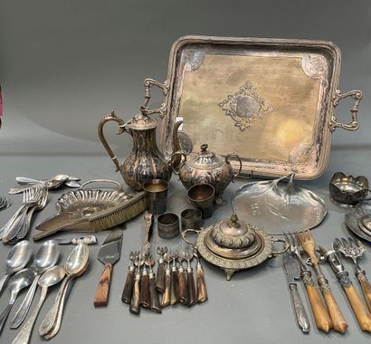 Lot of silver plated metal: part of a coffee...