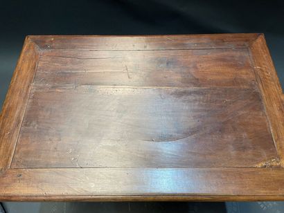 Mahogany writing table with one drawer, turned...