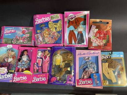 Lot including three Mattel Barbie dolls (a...