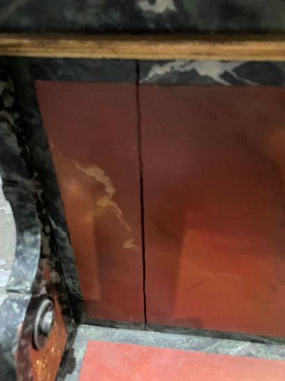 Wooden cabinet painted in imitation of cherry...