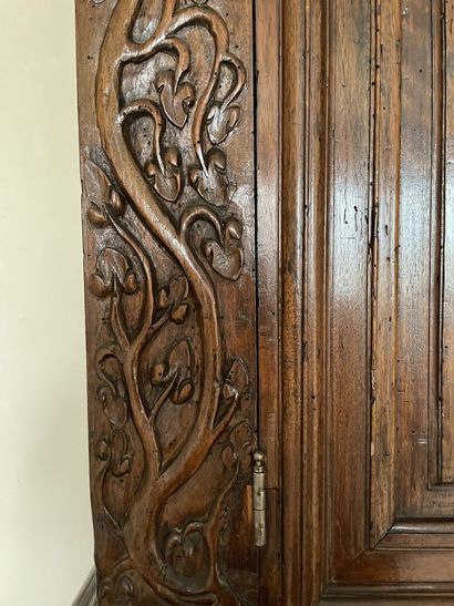 Carved walnut sideboard with four doors and...