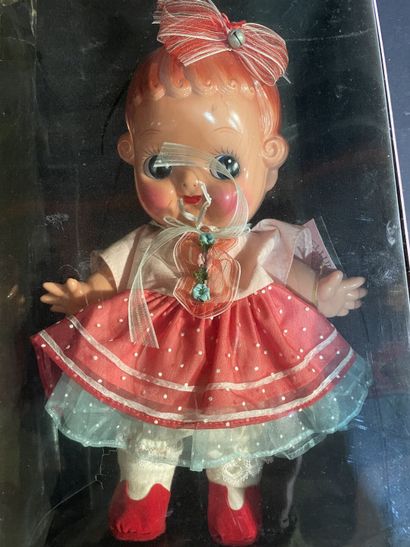 Lot of five dolls: one porcelain doll, original...