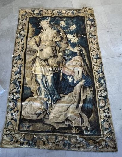 Fragment of Brussels tapestry of the XVIIIth...
