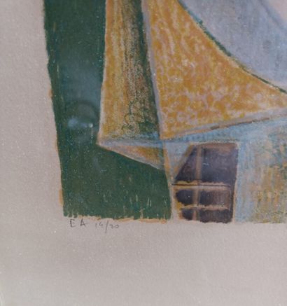 Modern school. 
The Pianist.
Lithograph,...
